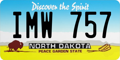 ND license plate IMW757