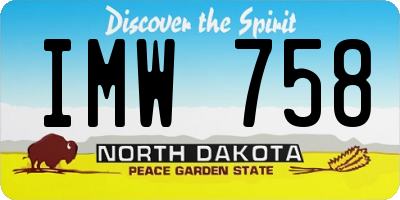 ND license plate IMW758