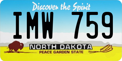ND license plate IMW759