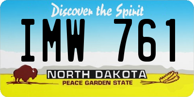 ND license plate IMW761