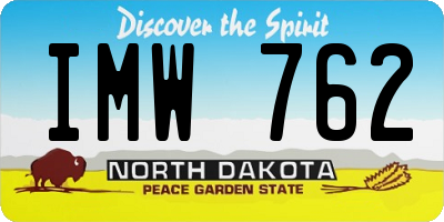 ND license plate IMW762