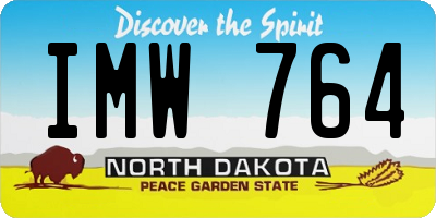 ND license plate IMW764