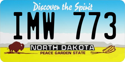 ND license plate IMW773