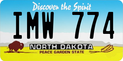 ND license plate IMW774