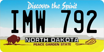 ND license plate IMW792