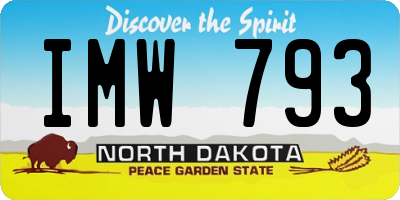 ND license plate IMW793
