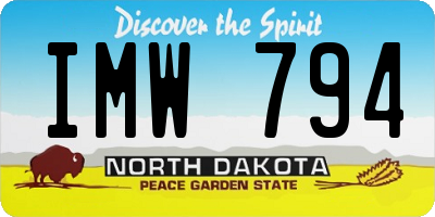 ND license plate IMW794