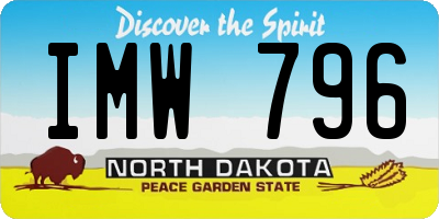 ND license plate IMW796
