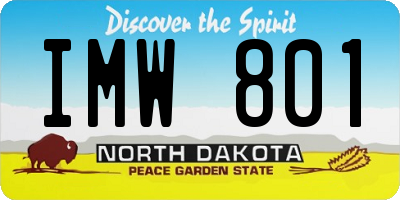 ND license plate IMW801
