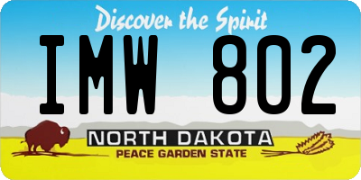 ND license plate IMW802