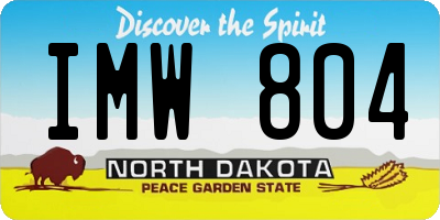 ND license plate IMW804