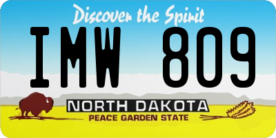 ND license plate IMW809