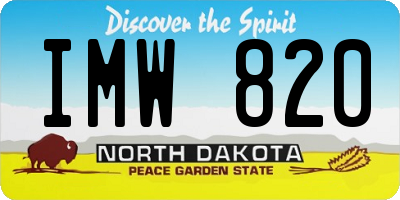 ND license plate IMW820