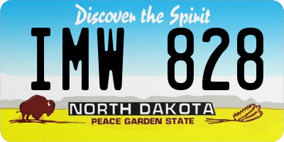 ND license plate IMW828