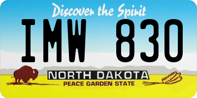 ND license plate IMW830