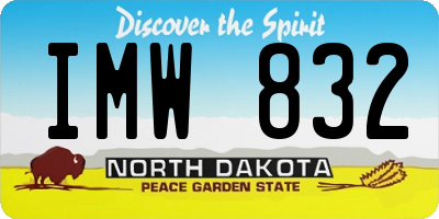 ND license plate IMW832
