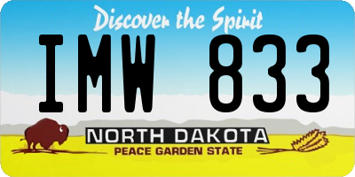 ND license plate IMW833
