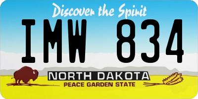 ND license plate IMW834