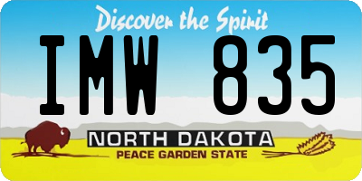 ND license plate IMW835