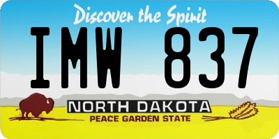 ND license plate IMW837