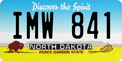 ND license plate IMW841