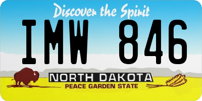 ND license plate IMW846