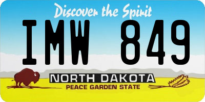 ND license plate IMW849