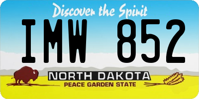 ND license plate IMW852