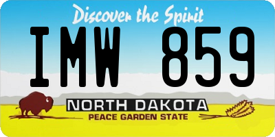 ND license plate IMW859