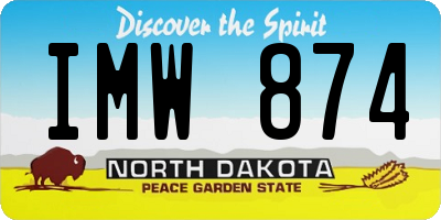 ND license plate IMW874