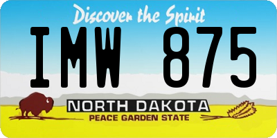 ND license plate IMW875