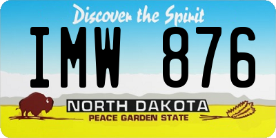 ND license plate IMW876