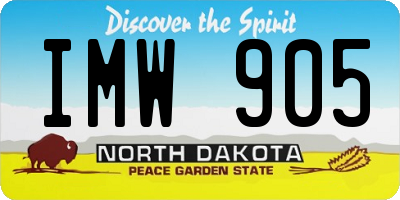 ND license plate IMW905