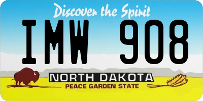 ND license plate IMW908