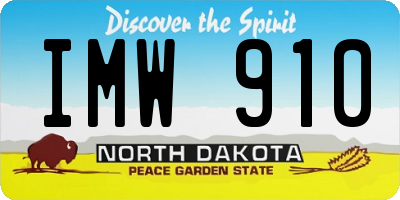 ND license plate IMW910