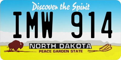 ND license plate IMW914