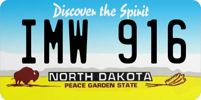 ND license plate IMW916