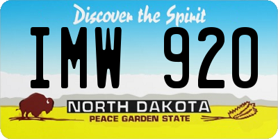 ND license plate IMW920