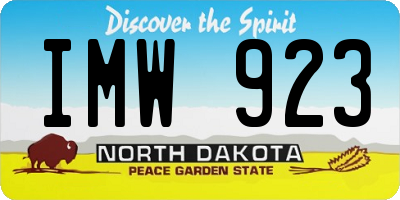 ND license plate IMW923
