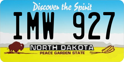 ND license plate IMW927
