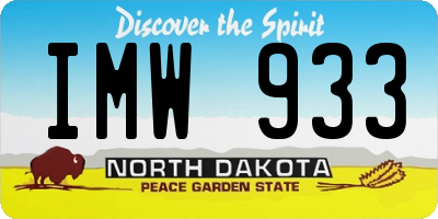 ND license plate IMW933