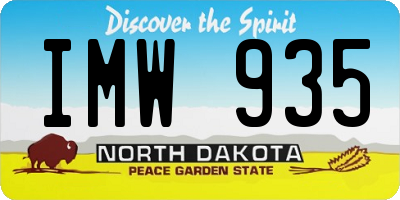 ND license plate IMW935