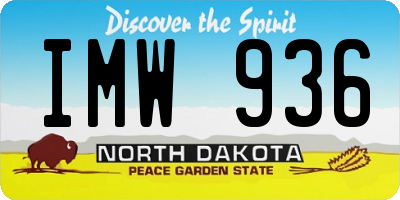 ND license plate IMW936