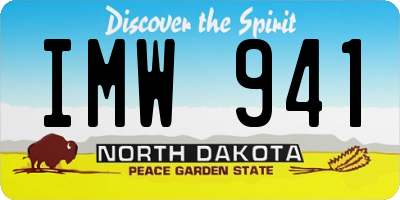ND license plate IMW941