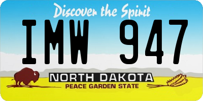 ND license plate IMW947
