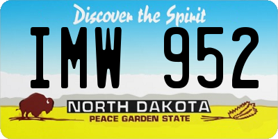 ND license plate IMW952