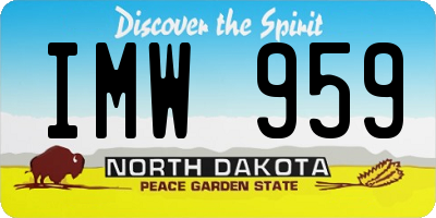 ND license plate IMW959