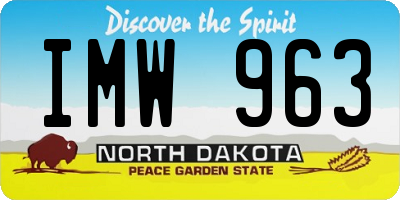 ND license plate IMW963