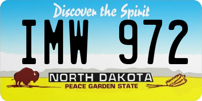 ND license plate IMW972