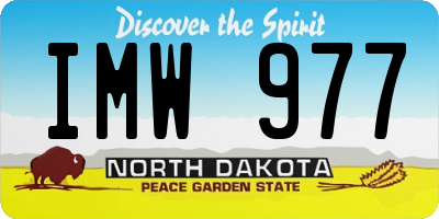 ND license plate IMW977